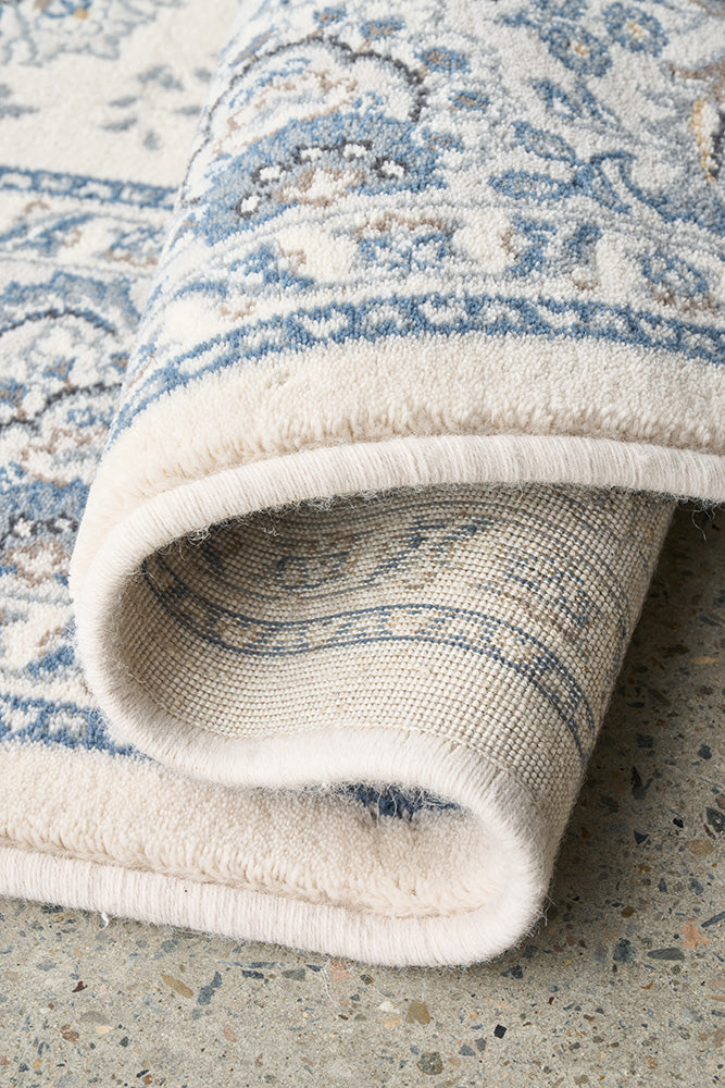Elegant Cream Melody Nain Wool Rug for Modern Homes