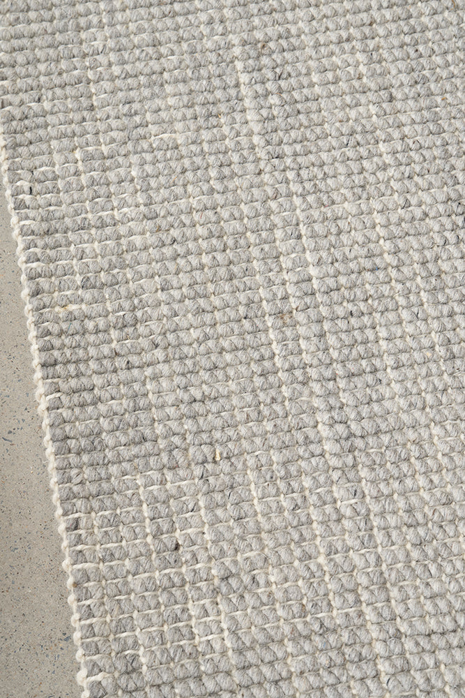 Madras Parker Dove Runner Rug - Soft Luxury, Eco-Friendly