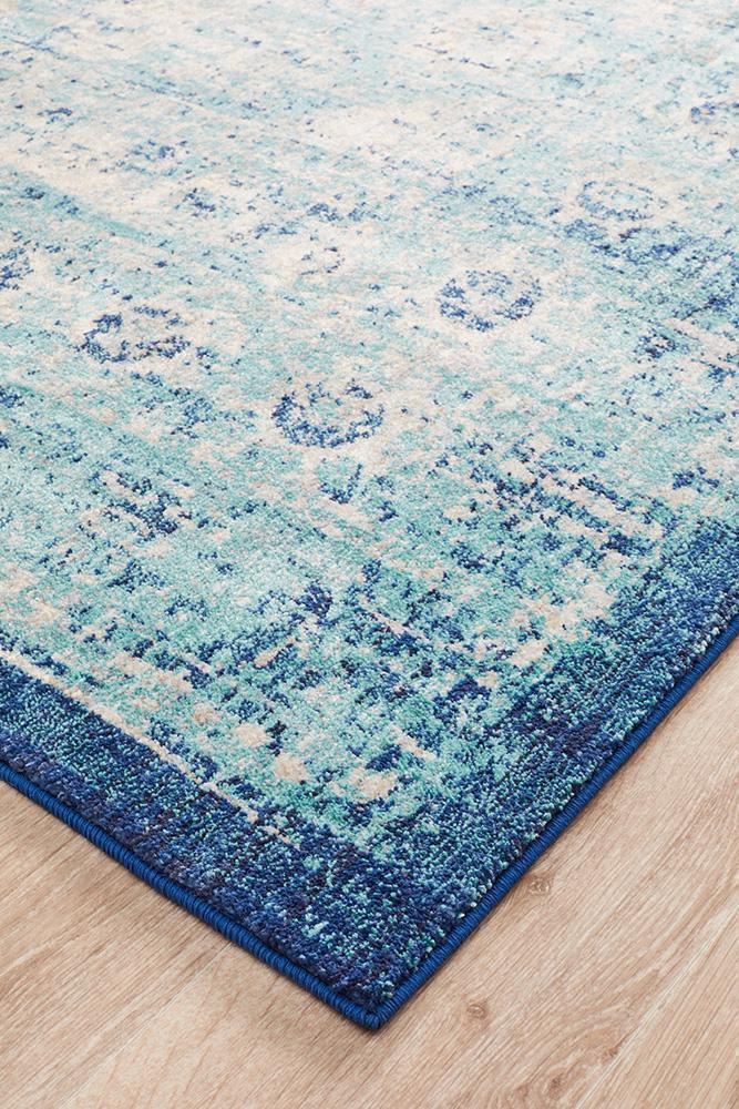 Hot Sale! Anastasia Blue Transitional Rug with Elegant Patterns by Rug Culture