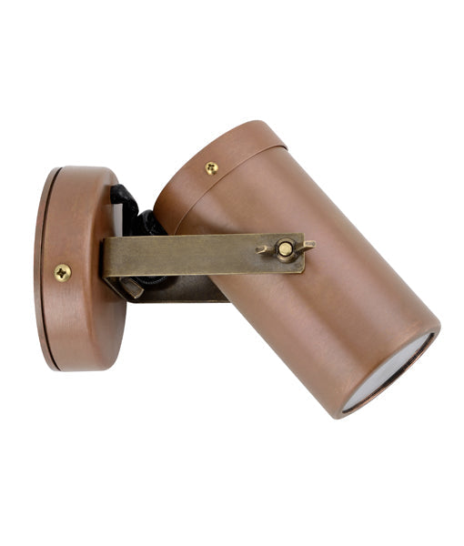 Aged Copper IP54 MR16 Exterior Adjustable Pillar Spot Light