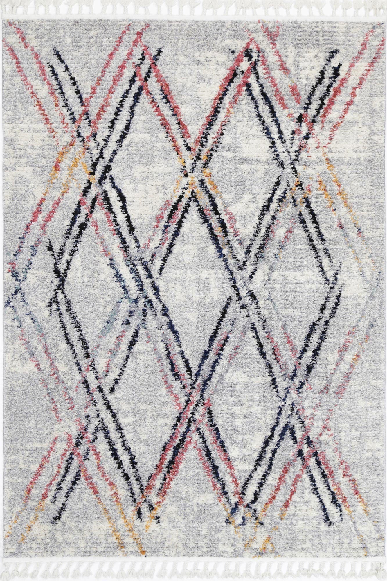 Stylish Grey Multi - Line Rug from Myk Collection