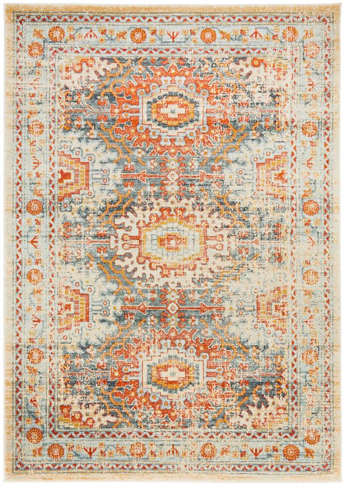 Legacy Blue Power - Loomed Polypropylene Rug with Floral Design