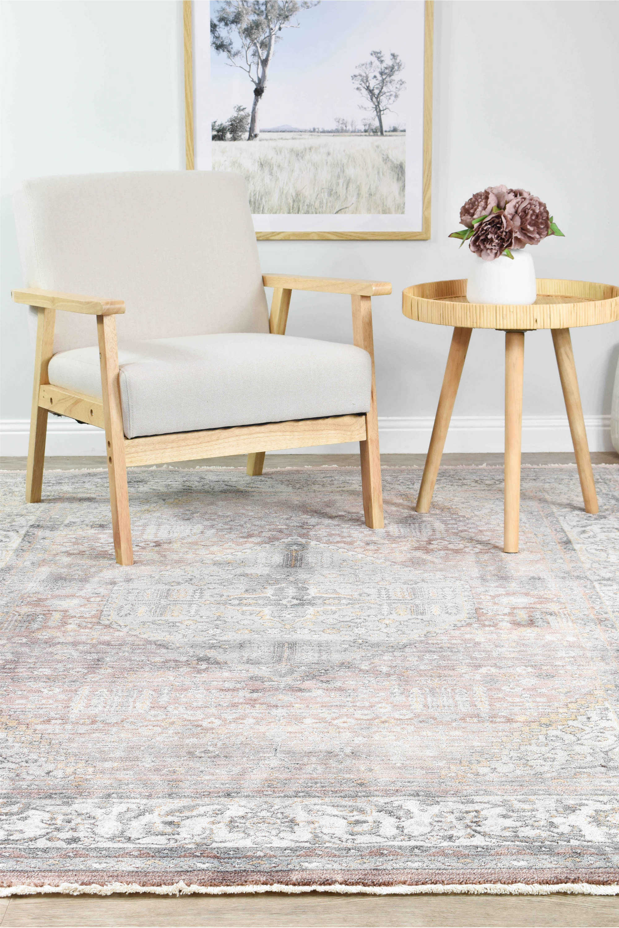 Exclusive Novara Legacy Rose Rug - Soft Pink, Ideal for Home Decor