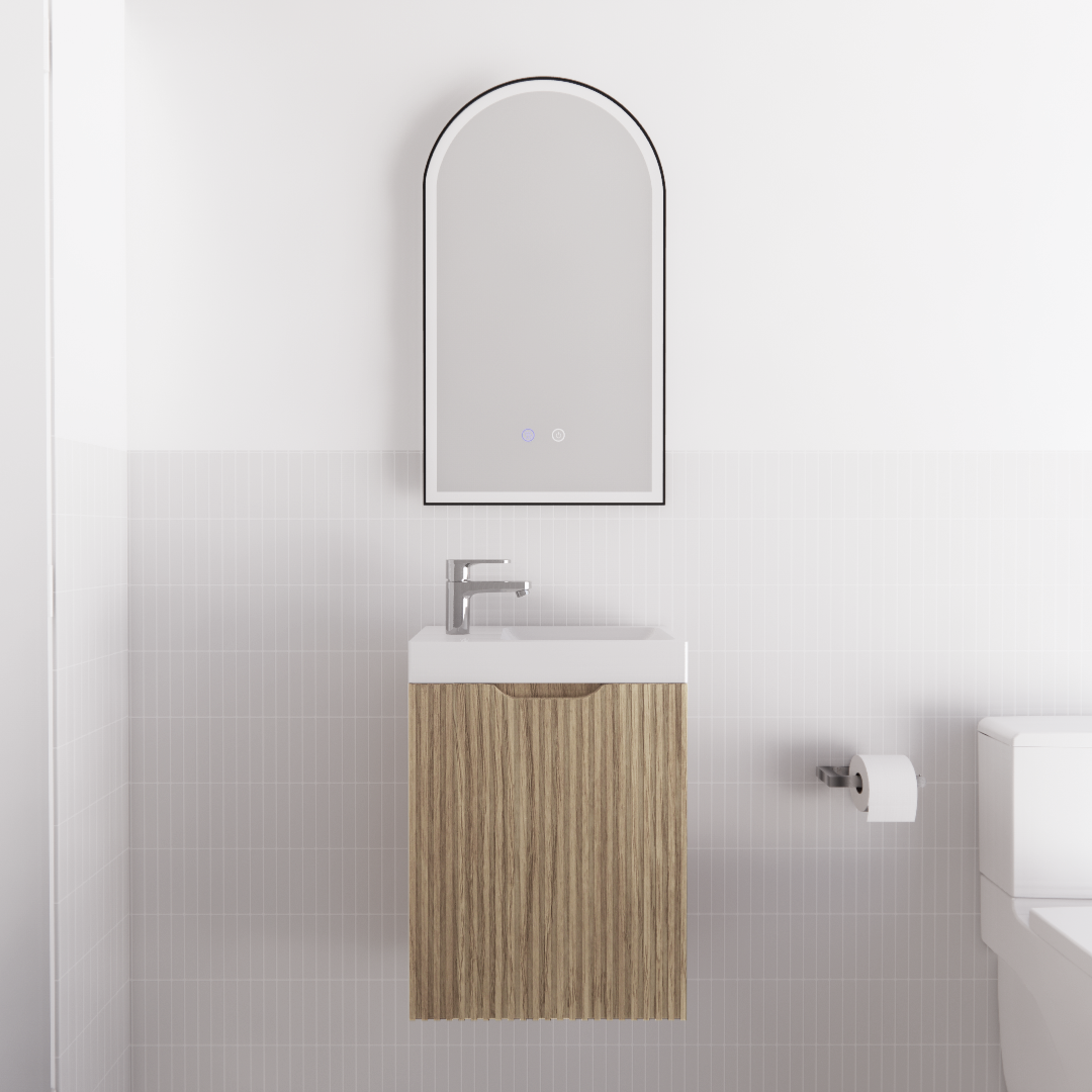 Durable American Oak ABS Vienna 450mm Mini Wall - Hung Vanity