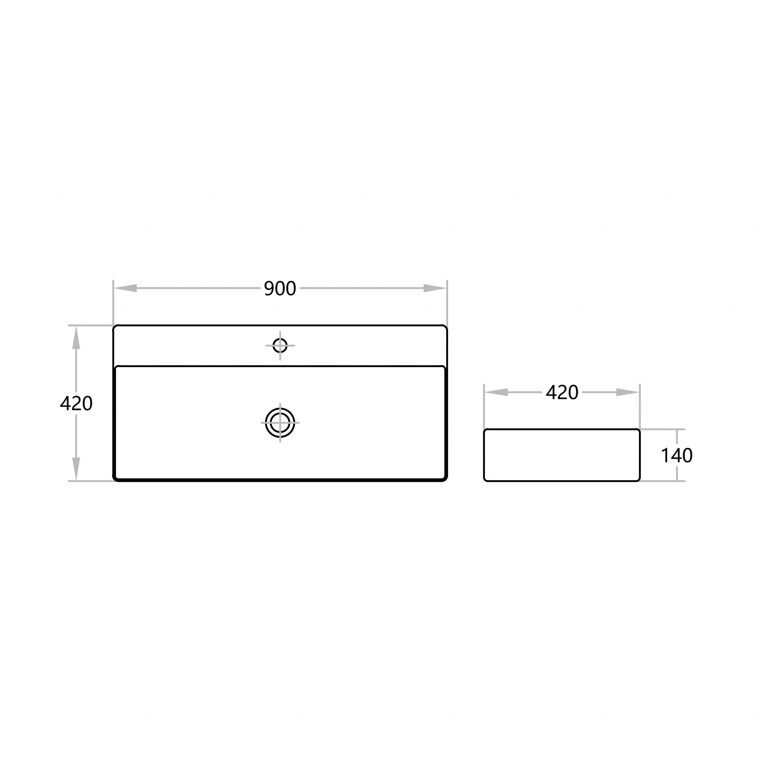 POSEIDON 900mm Ultra Slim Rectangle Wall Hung/Above Basin - Stylish Bathroom Essential