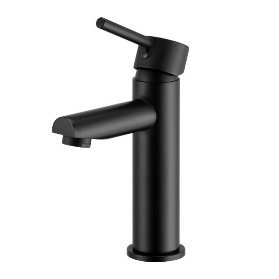 LUCID PIN Round Black Tall Basin Mixer - Ideal for Modern Bathrooms