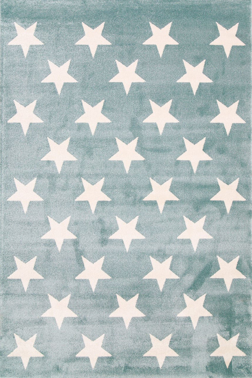 Hot Sale! Piccolo Aqua White Stars Rugs for Kids - Ideal for Both Boys and Girls
