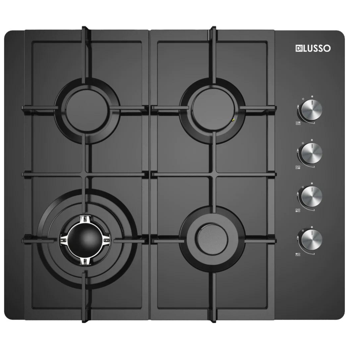 Hot Deal! 600mm Stainless Steel Black Glass Gas Cooktop
