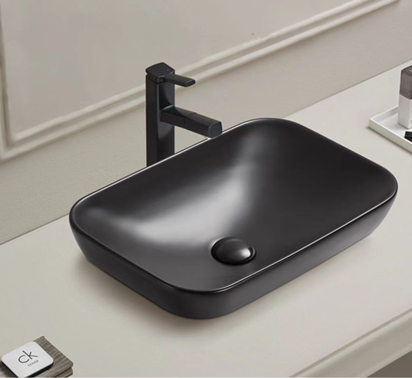 Hot Deal: POSEIDON Rectangle Matte Black Insert Basin (515x340x155)