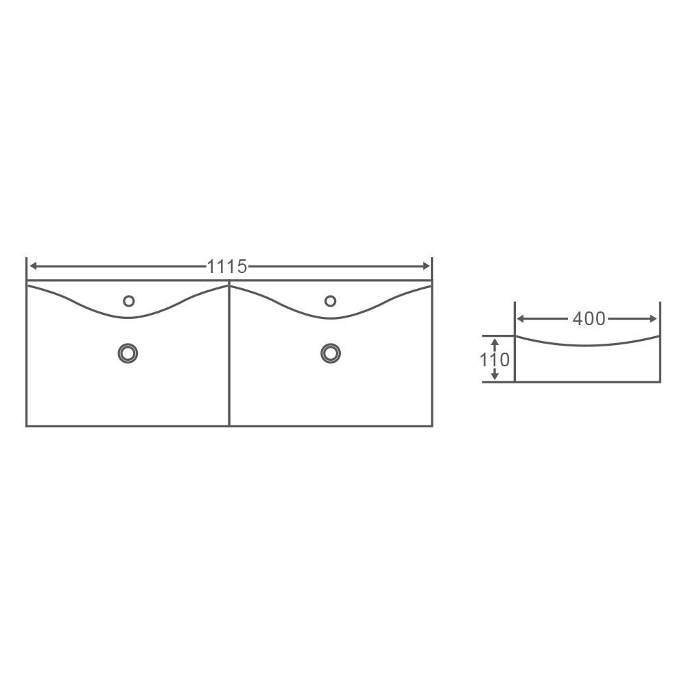 Hot Deal! LUSSO 111 White Above Counter Rectangle Basin (1115x400x110mm)