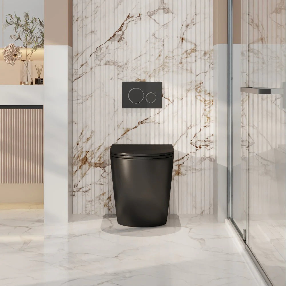 Hot! Norton99 Matte Black Wall-Faced Floor Toilet Pan