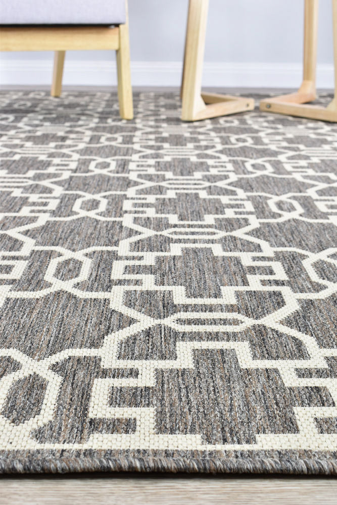 Durable and Washable 208-W71E Alaska Brown Cream Polypropylene Rug