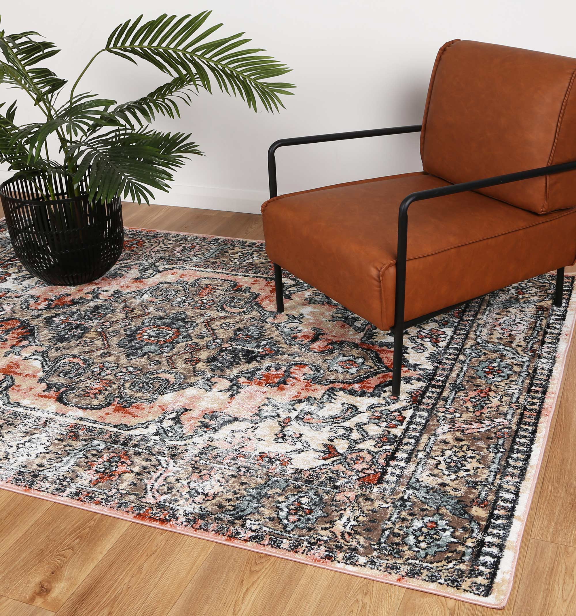 Anatolia Traditional Cream Terracotta Rug - Ideal for High Traffic Areas