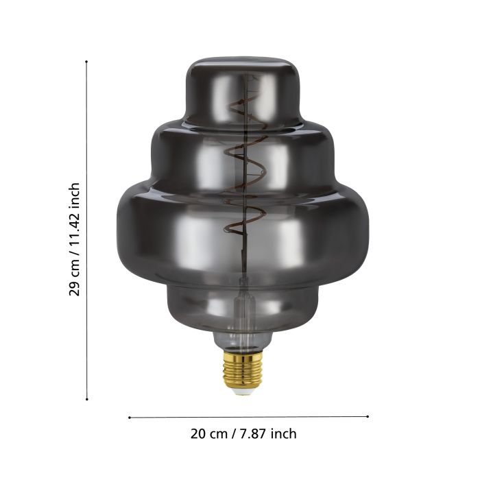 4W E27 LED Globe - Black Vapourised, 2000K, Dimmable