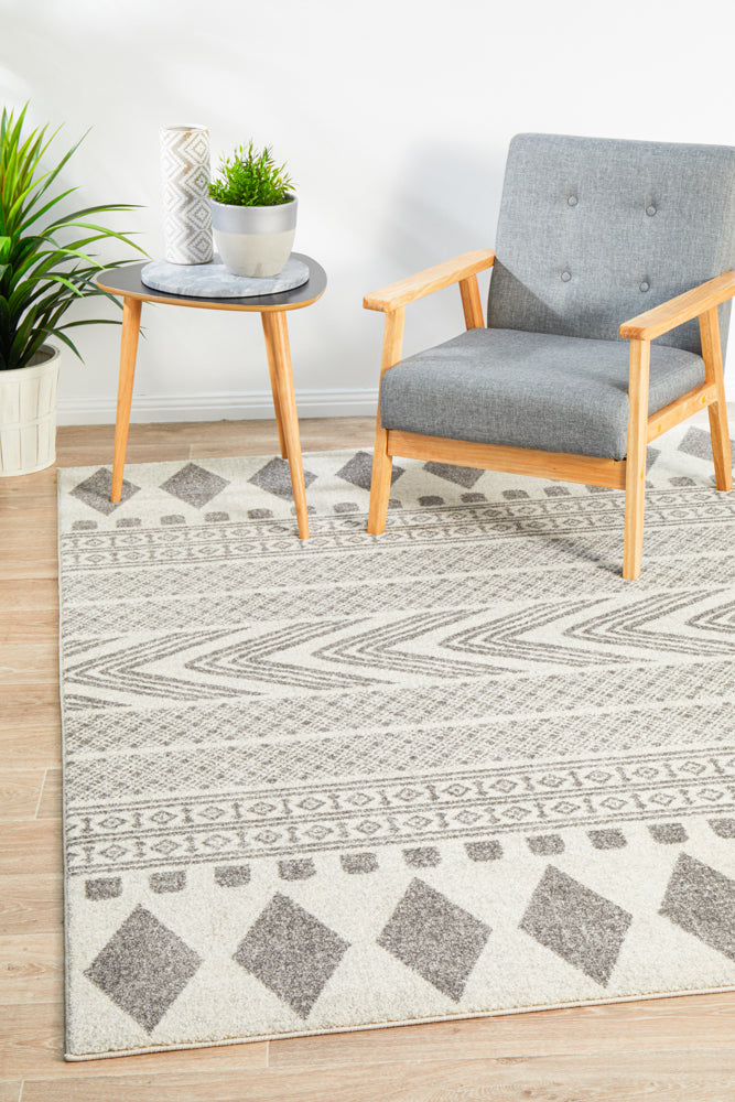 Mirage Adani Grey Rug with Modern Tribal Design - Trendy and Timeless