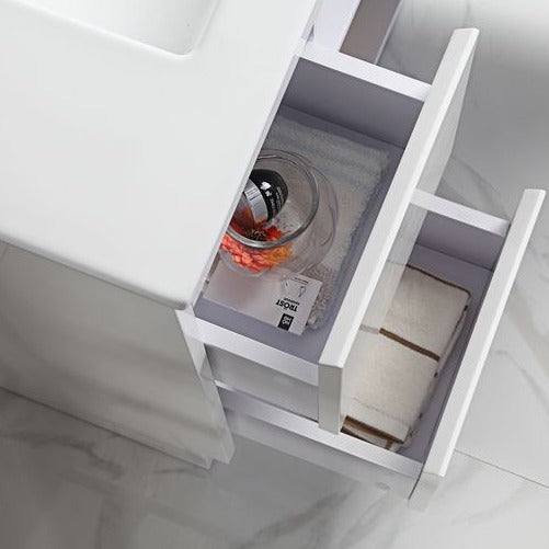 MAYA Free-Standing Slim Vanity in Glossy White, 750/900 Sizes
