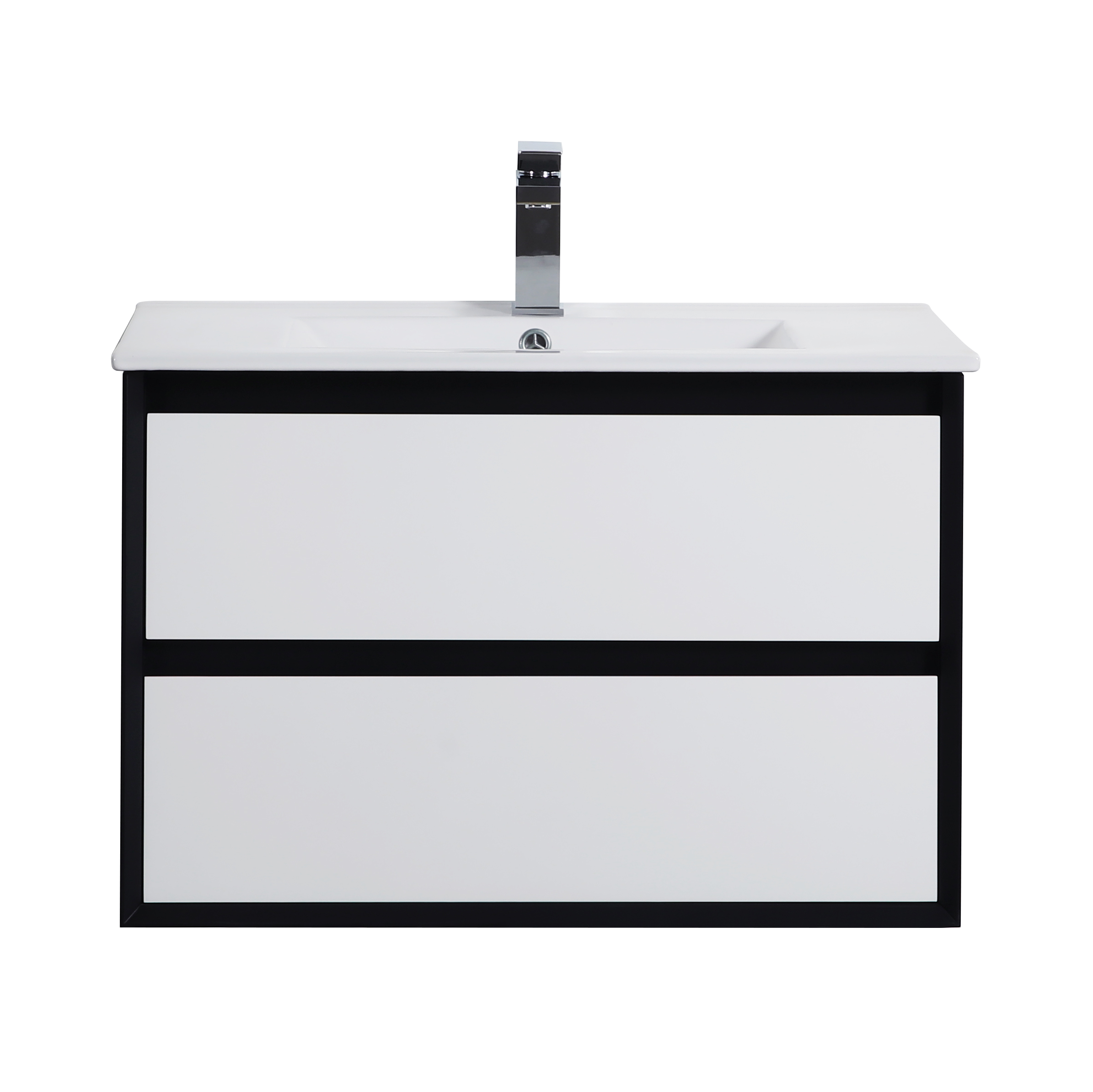 Hot Deal! Petra 600mm PVC Wall-Hung Vanity in Black & White
