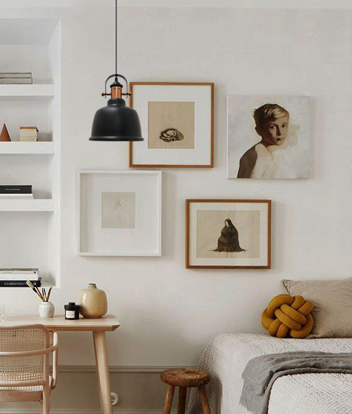 ALTA Industrial Pendant Lights with Bell Shape and Copper Highlights - Ideal for Interior Spaces