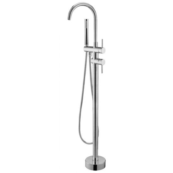Hot Sale! Pentro Freestanding Bath Mixer with Handheld Shower in Brushed Nickel Finish