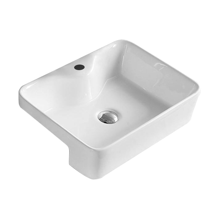 POSEIDON White Ceramic Semi-Recessed Rectangle Basin (480 x 370 x 130mm)