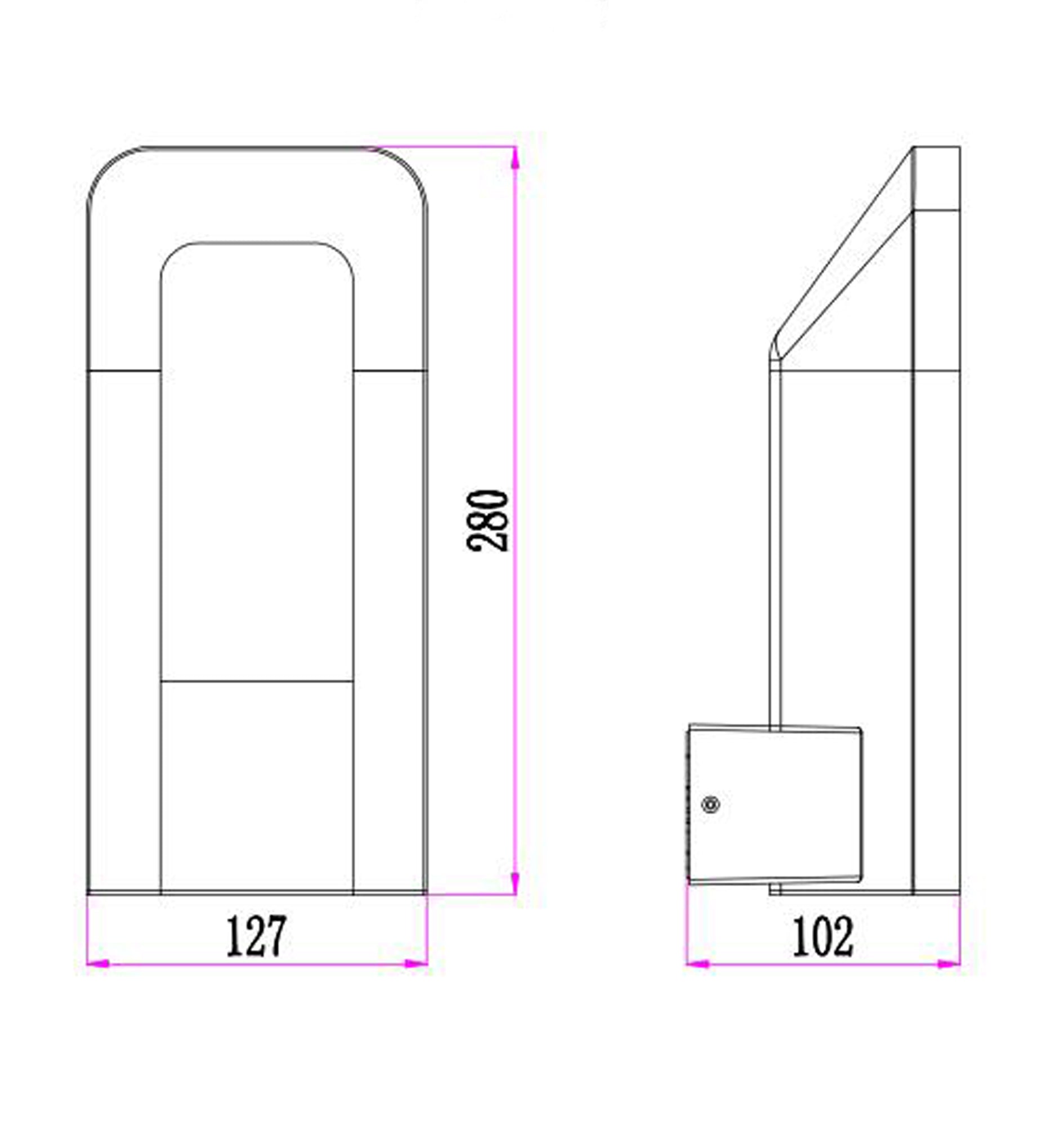 HATHOR: Dark Grey Rectangular Exterior LED Wall Light - IP54, Great Deal!