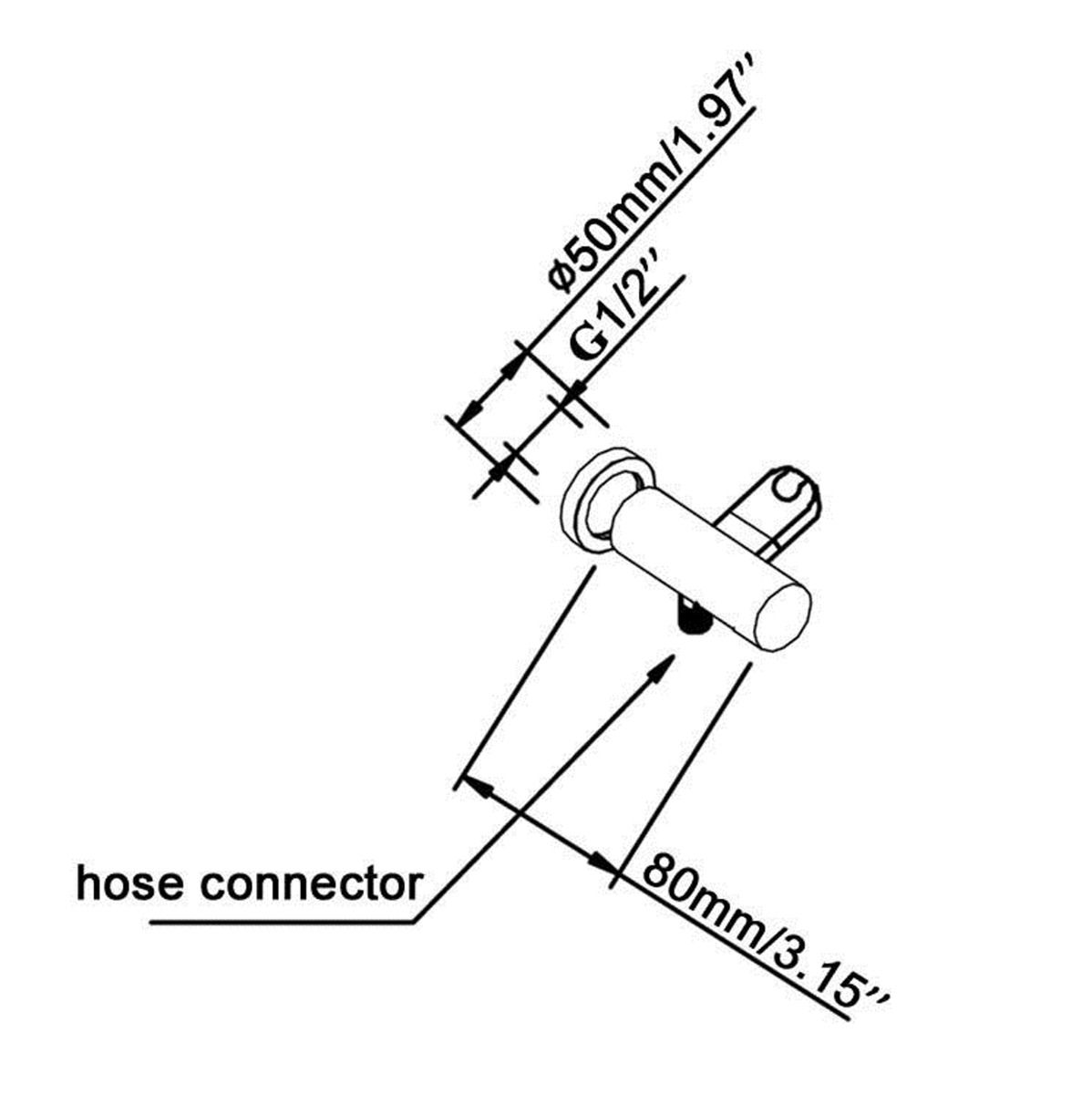High - Quality Chrome Round Pentro Shower Holder with Wall Connector and 1.5m Hose