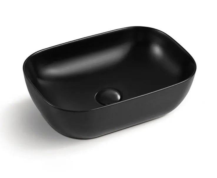 Ultra Slim Matte Black Rectangular Basin (460x330x135mm)