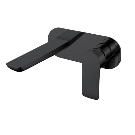 Hot Sale! Persano Matte Black Wall - Mounted Bathtub and Basin Mixer with Spout