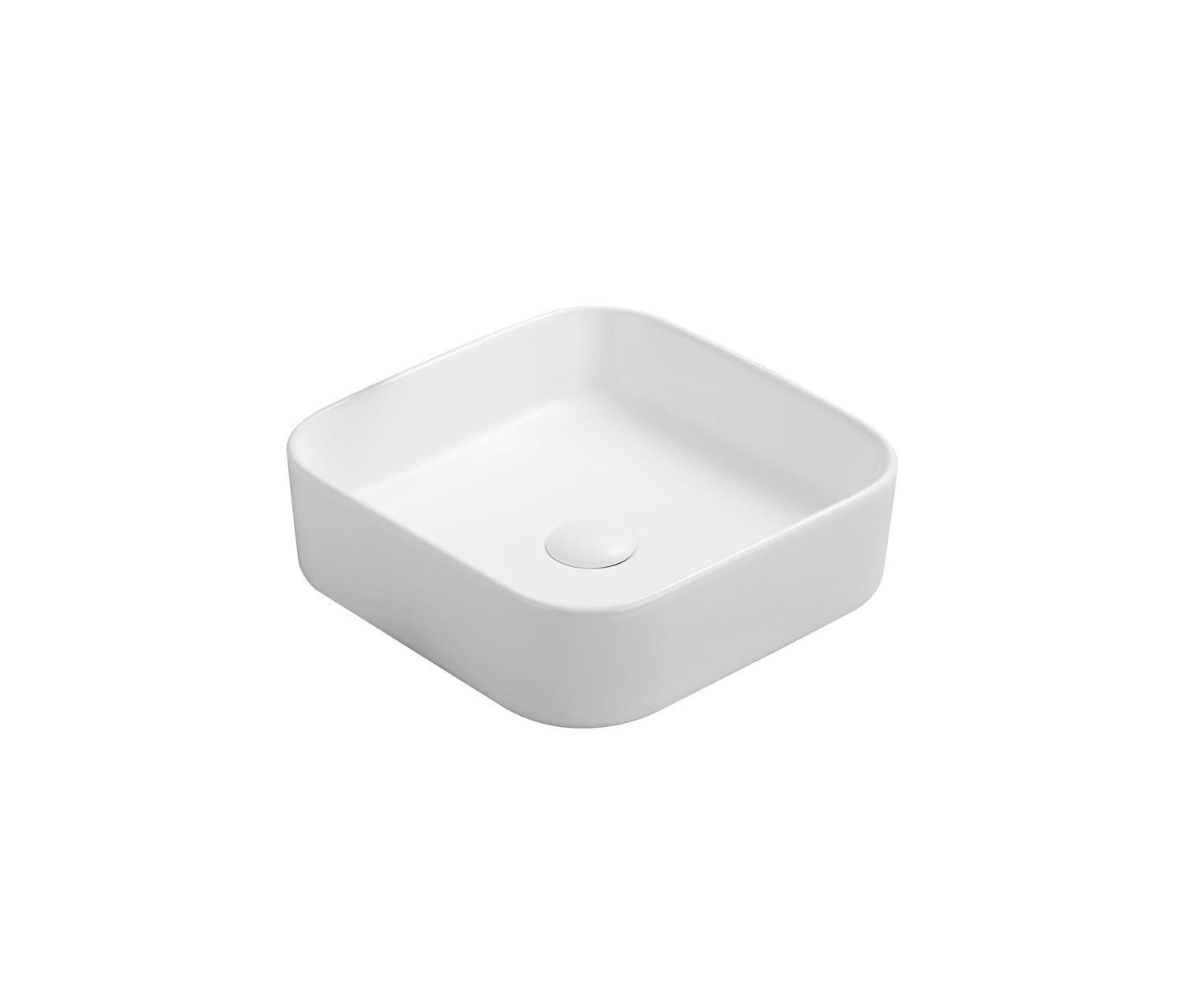 Square Matte White Ceramic POSEIDON Basin (370x370x110)