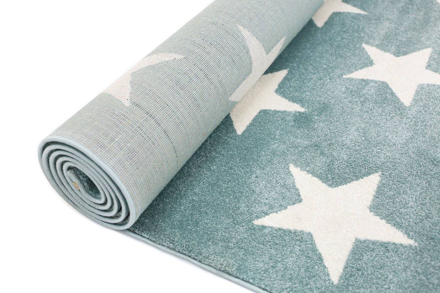Hot Sale! Piccolo Aqua White Stars Rugs for Kids - Ideal for Both Boys and Girls