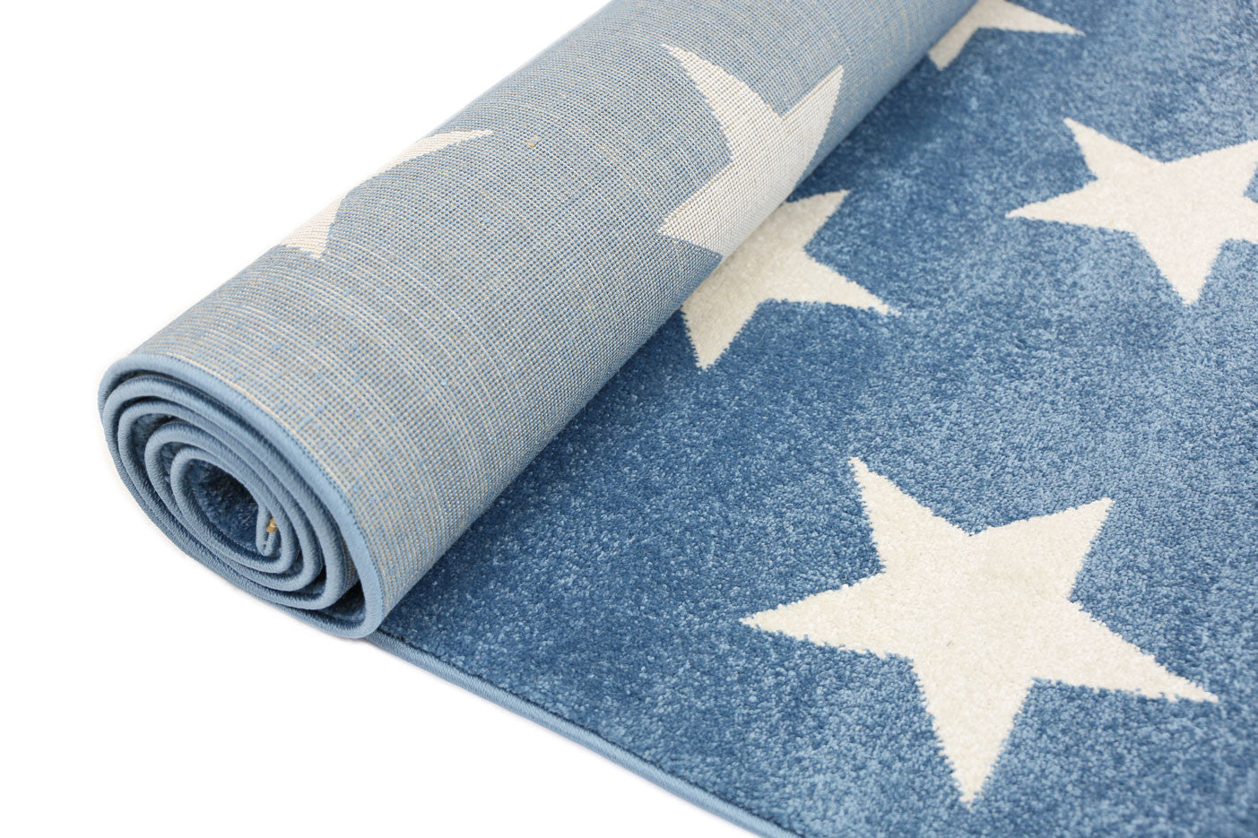 Piccolo Blue & White Stars Kids Rug - Ideal for Imaginative Play