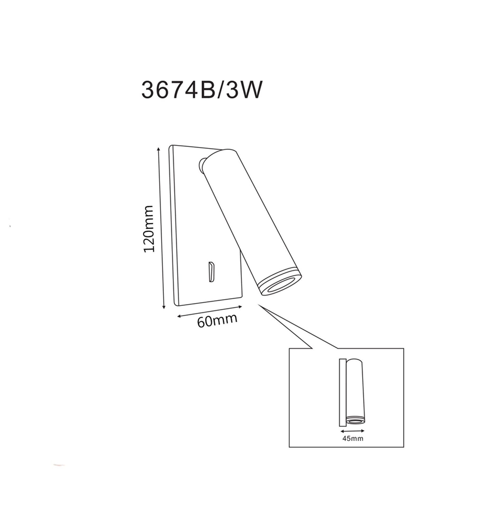 Hot Sale! Matte White LED Recessed Wall Reading Light for Excellent Illumination