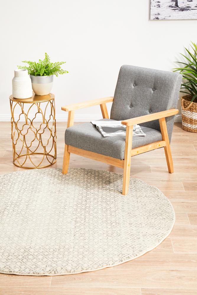 Hot Sale! Evoke Transitional Round Rug in Diamond Grey for Stylish Decor