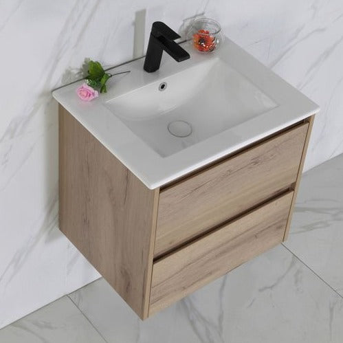 Exclusive MAX MDF Wall Hung Vanity in Natural Oak (All Sizes)