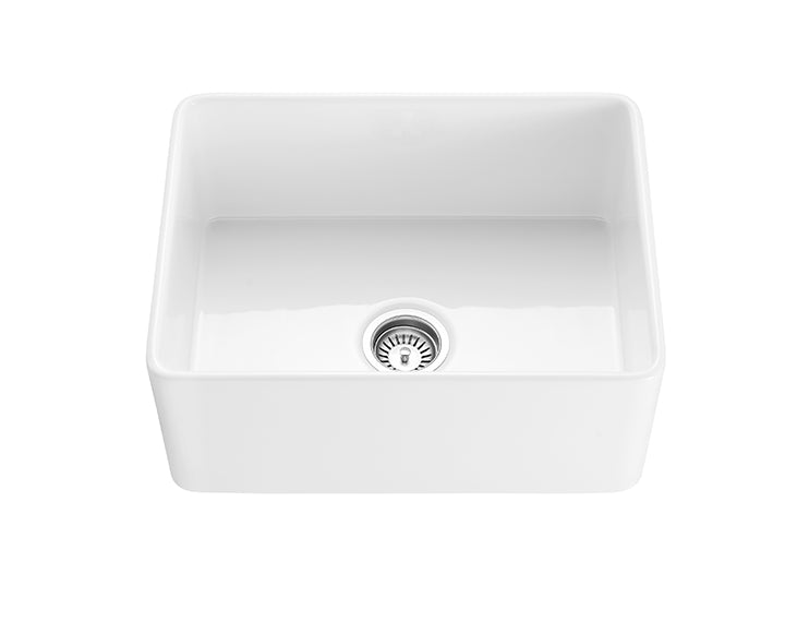 Gloss White POS Chelsea Fireclay Single Farmhouse Sink 660x451x253