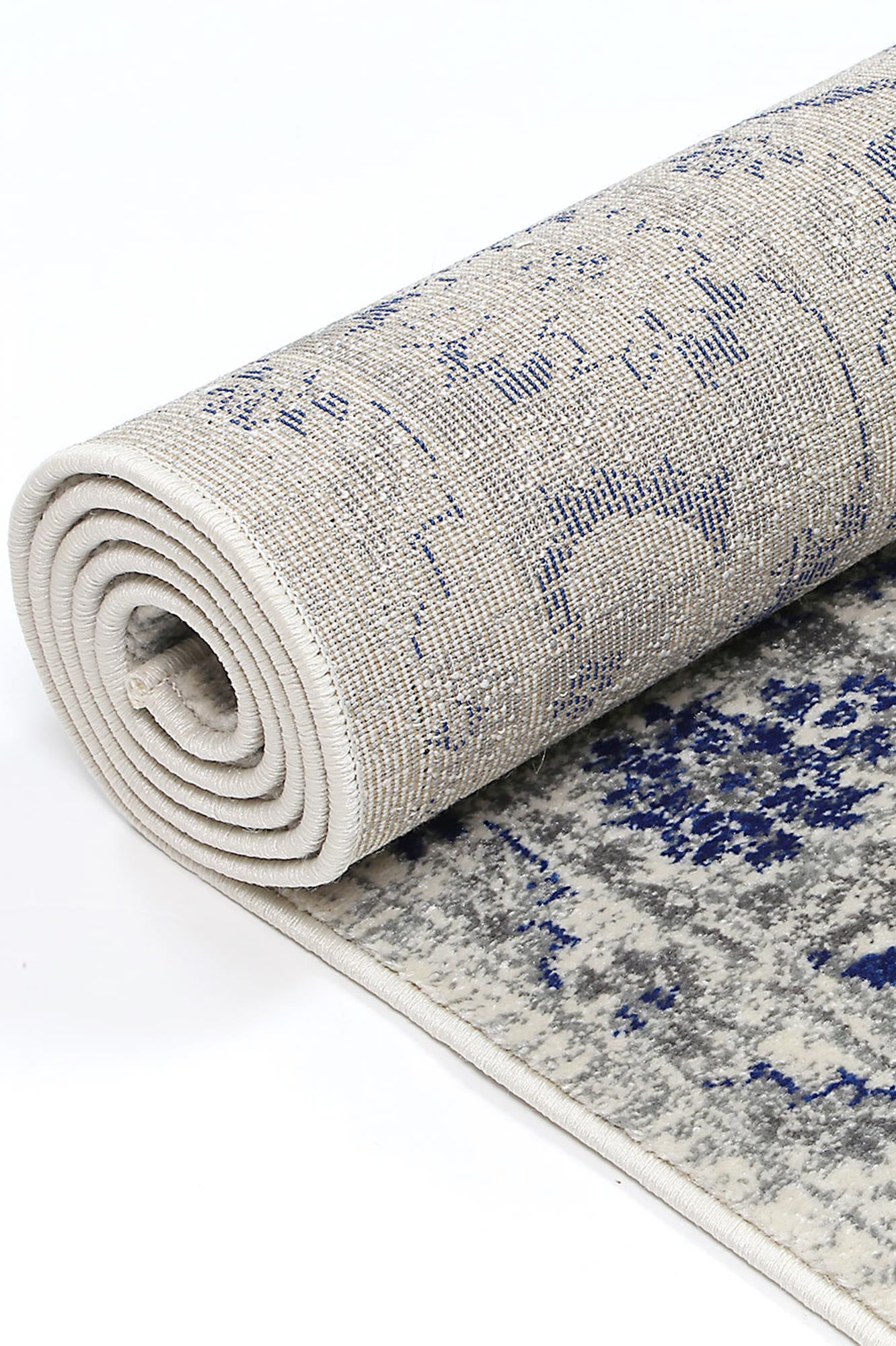 Stunning Cassandra Blue and Ivory Handmade Rug with Timeless Design