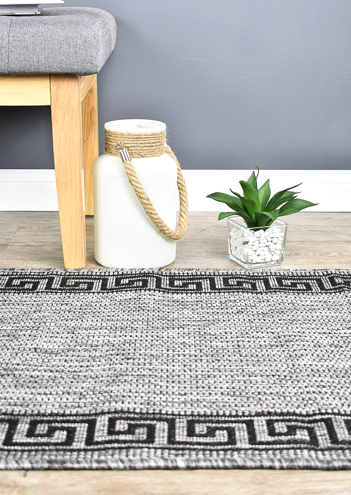 Alaska Light Grey Machine - Made Polypropylene Runner Rug 7781 - DM9E