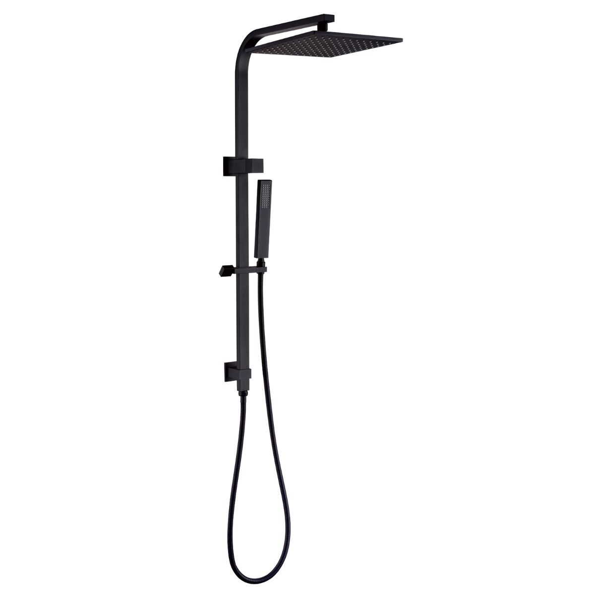 Esperia 250mm Matte Black Square Rain Shower Station for Modern Bathrooms