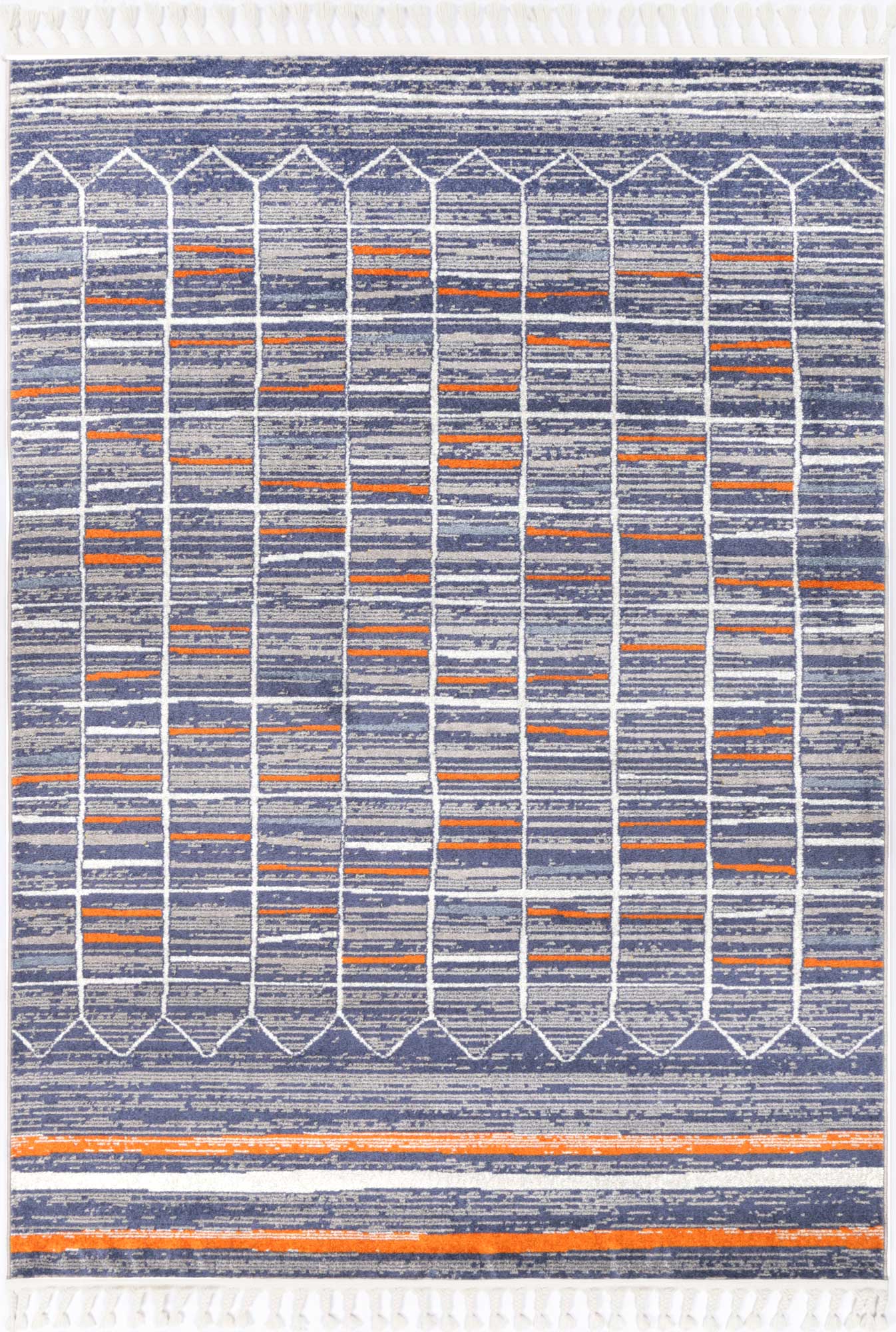 Hot Deal: Contemporary Peru Talca Blue & Orange Rug