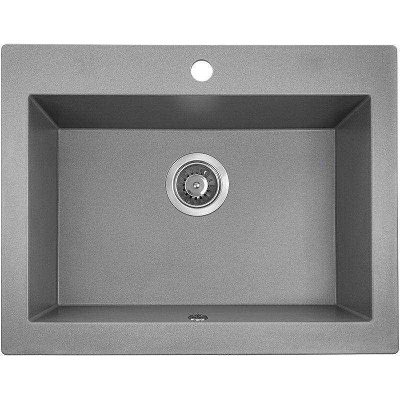Laveo Grey Granite Single Bowl Sink - 490x580x220mm, Great Value!