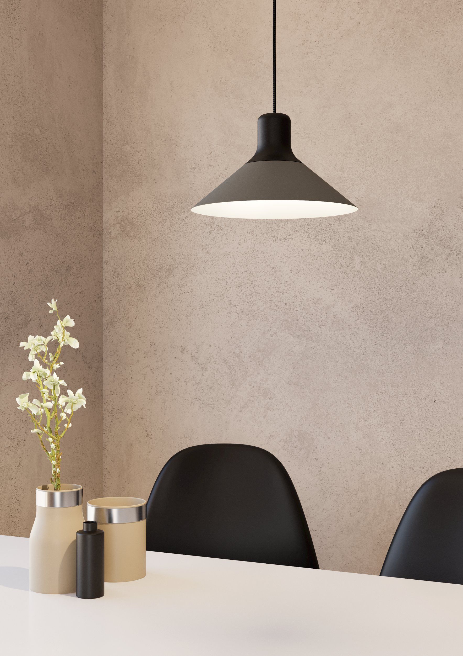 Stylish ABREOSA Steel Pendant Light with Black and Grey Tones