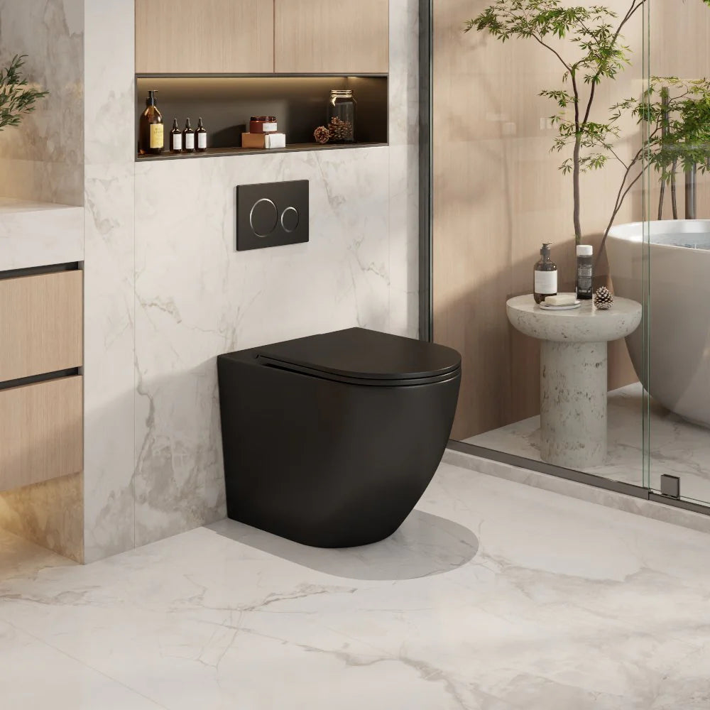 Hot! Norton99 Matte Black Wall-Faced Floor Toilet Pan