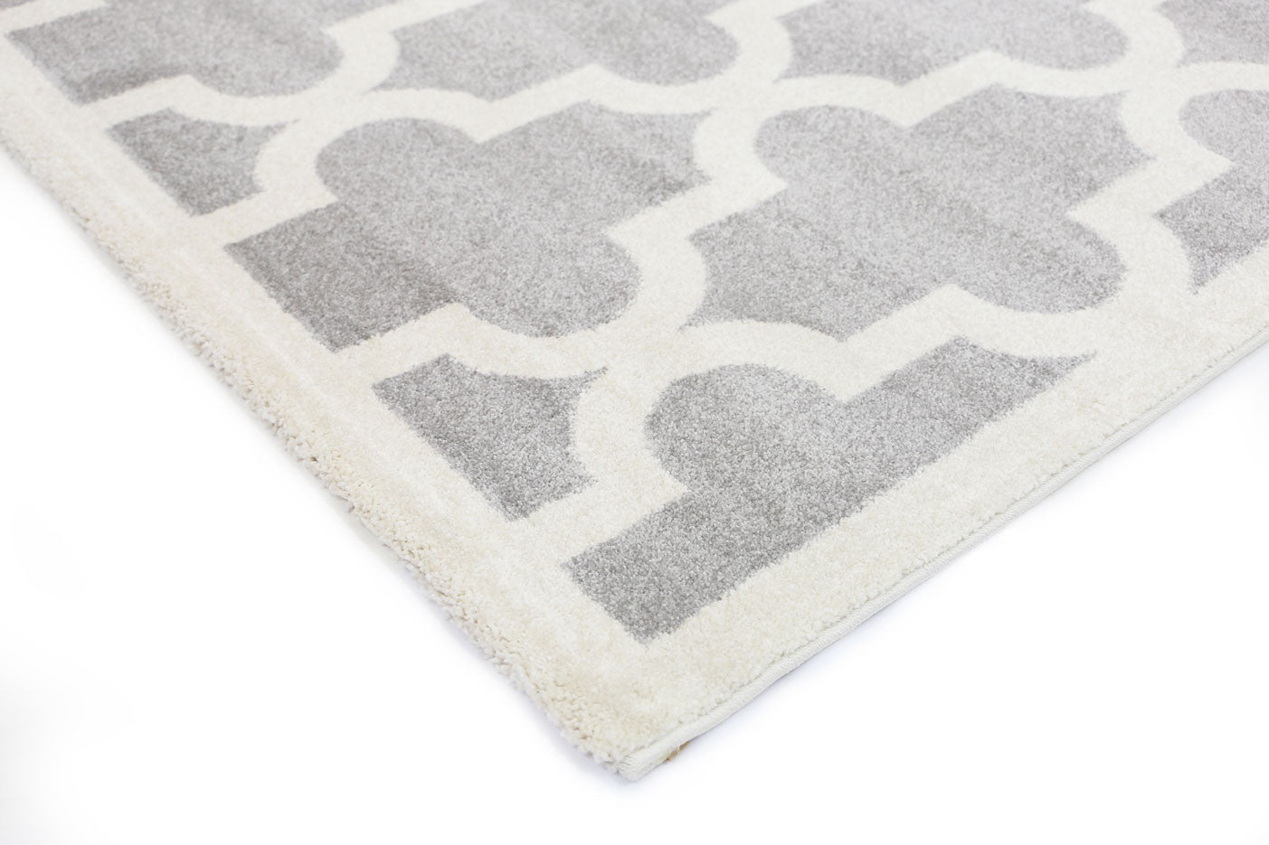 Piccolo Kids Rug: Light Grey & White Lattice Pattern - Ideal Choice