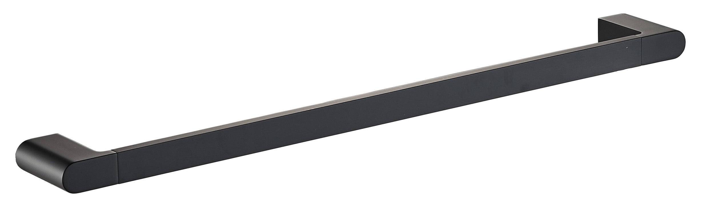 Hot Sale! 600mm Matte Black Single Brass & Zinc Alloy Towel Rail by Flores