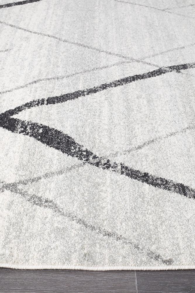 Contemporary Oasis Noah Rug in White and Grey Tones