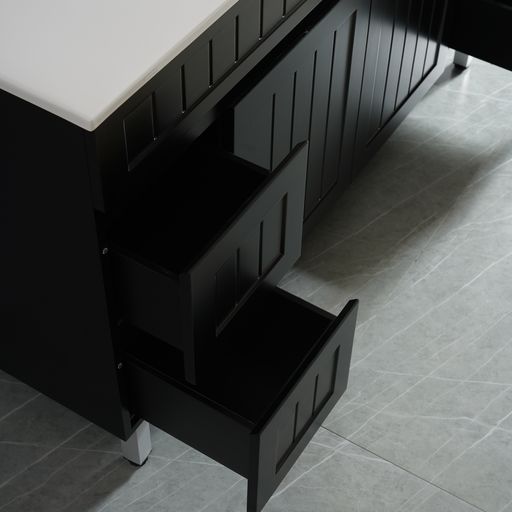 1500mm Acacia Shaker PVC Floor Vanity with Single/Double Bowl Option