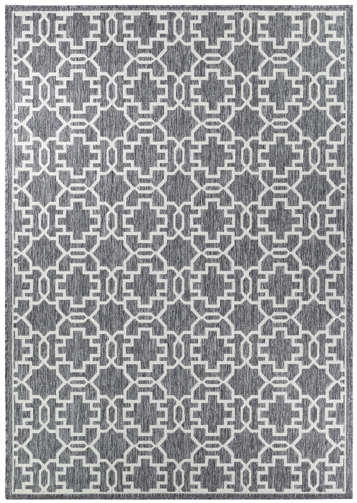 Affordable and Durable Alaska Grey Cream Polypropylene Rug for Indoor and Outdoor Use