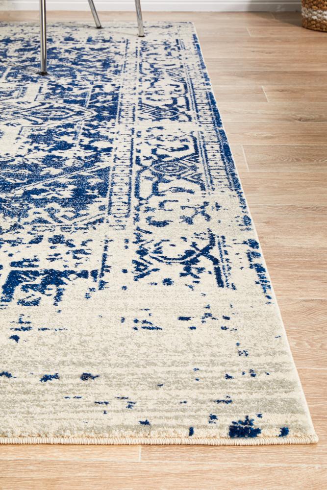 Hot! Evoke Horizon White Navy Transitional Rug