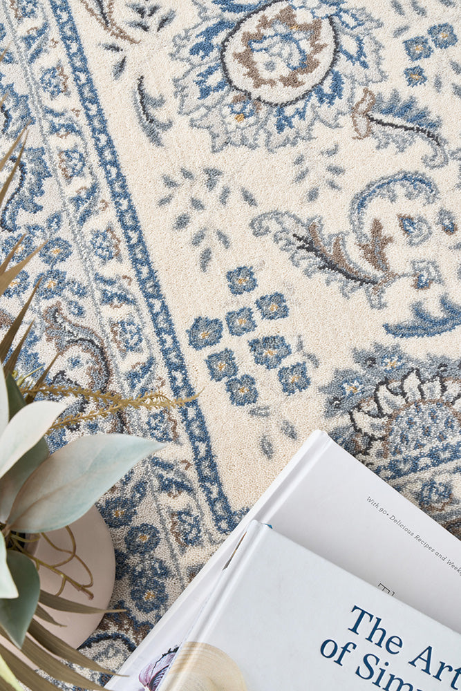 Elegant Cream Melody Nain Wool Rug for Modern Homes