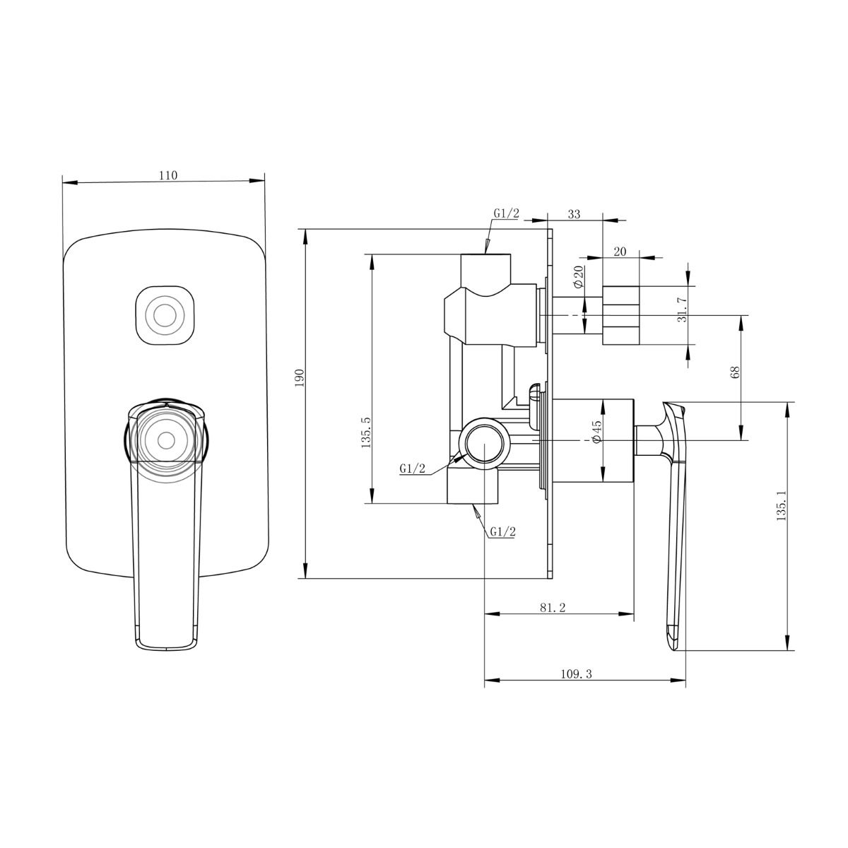 Hot Deal! Esperia Chrome Wall - Mounted Shower Mixer with Diverter